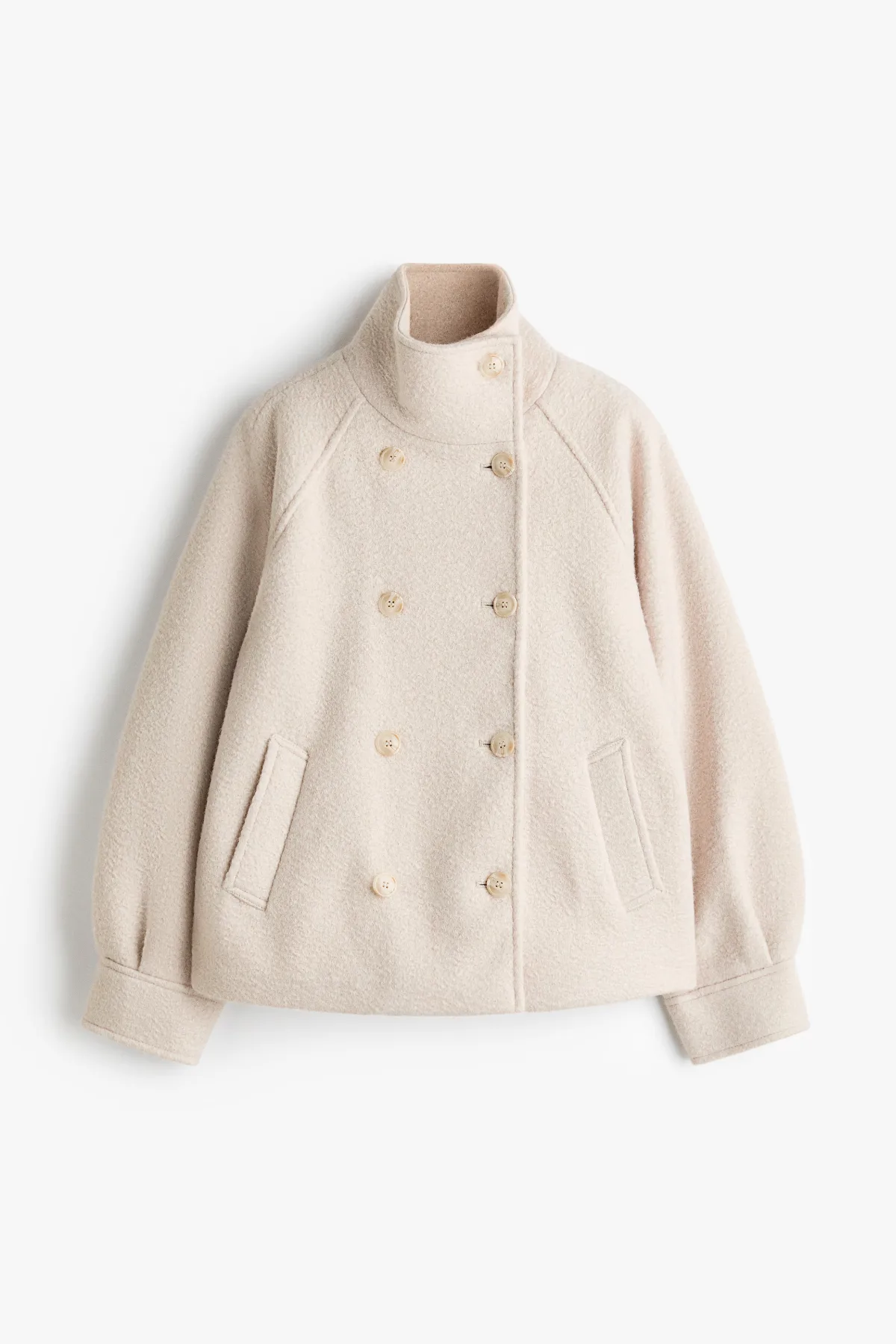Brushed Funnel-Collar Jacket