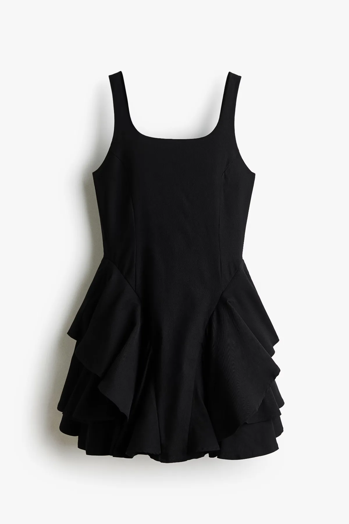 Tiered-Skirt Twill Dress by H&M