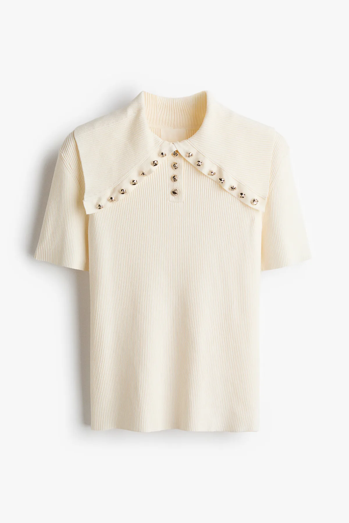 Rib-Knit Button-Detail Top by H&M