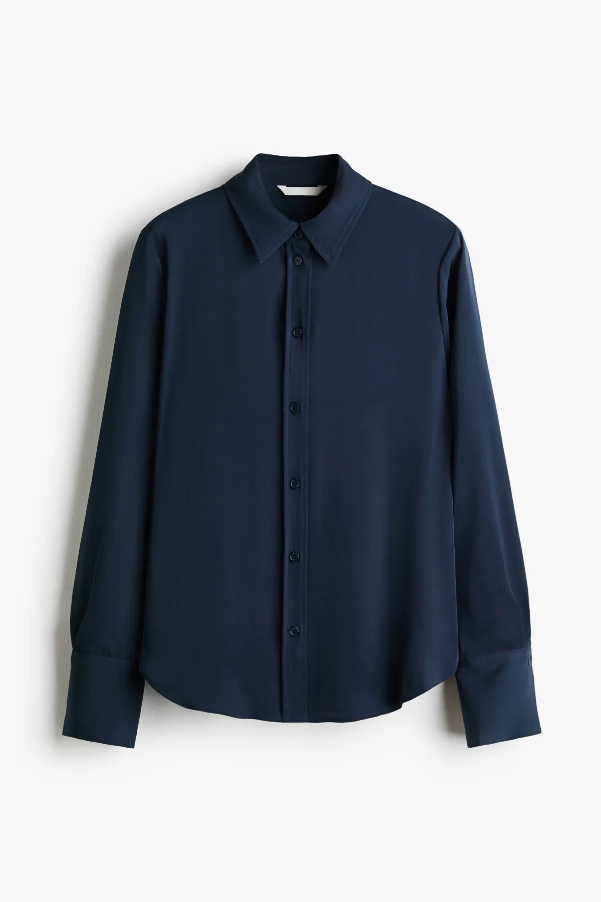 Long-Sleeved Satin Shirt