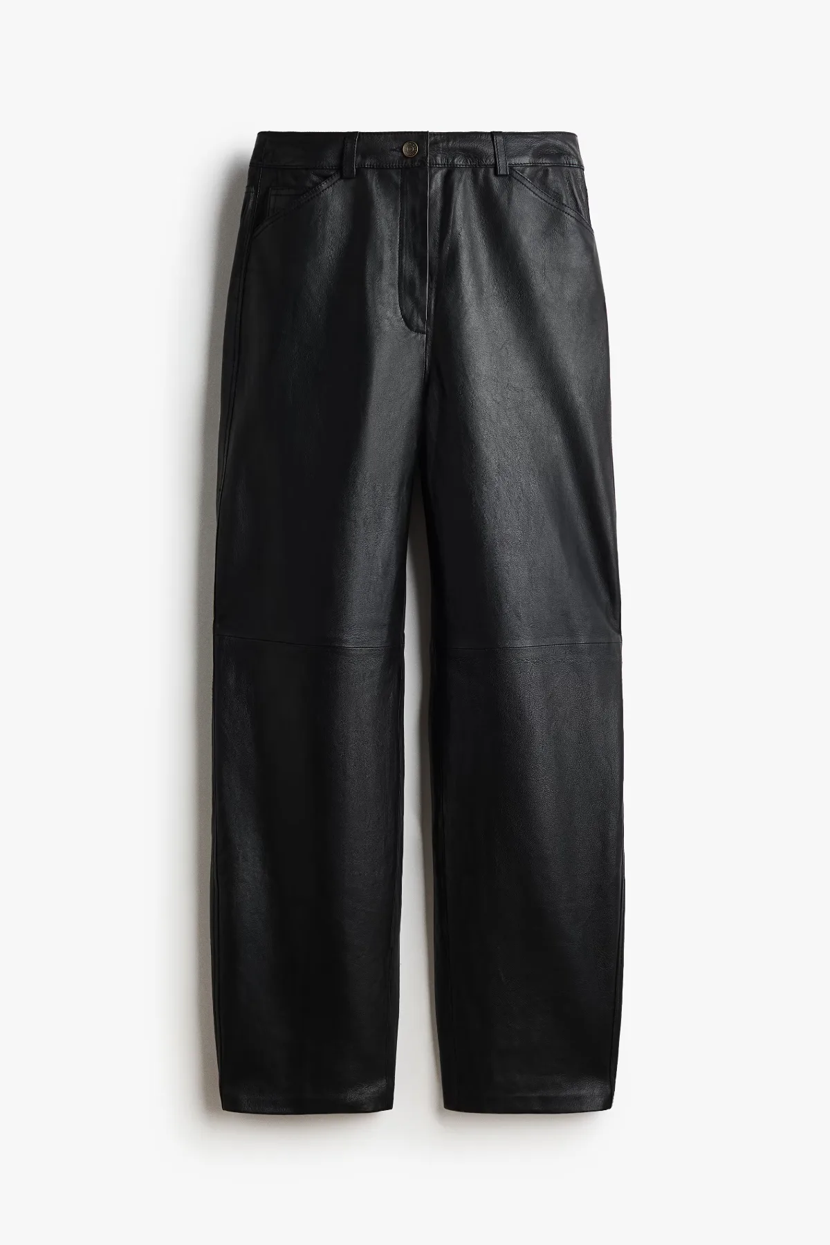 Leather Barrel-Leg Pants by H&M