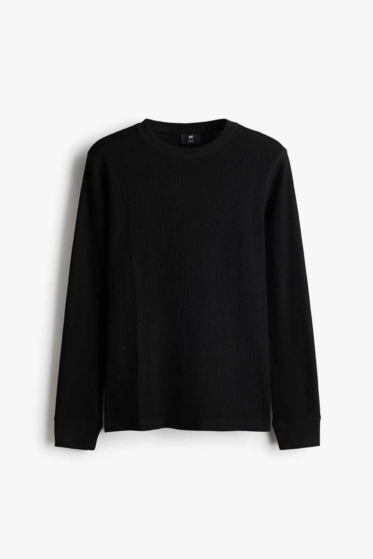 Regular-Fit Waffled Long-Sleeved T-Shirt by H&M