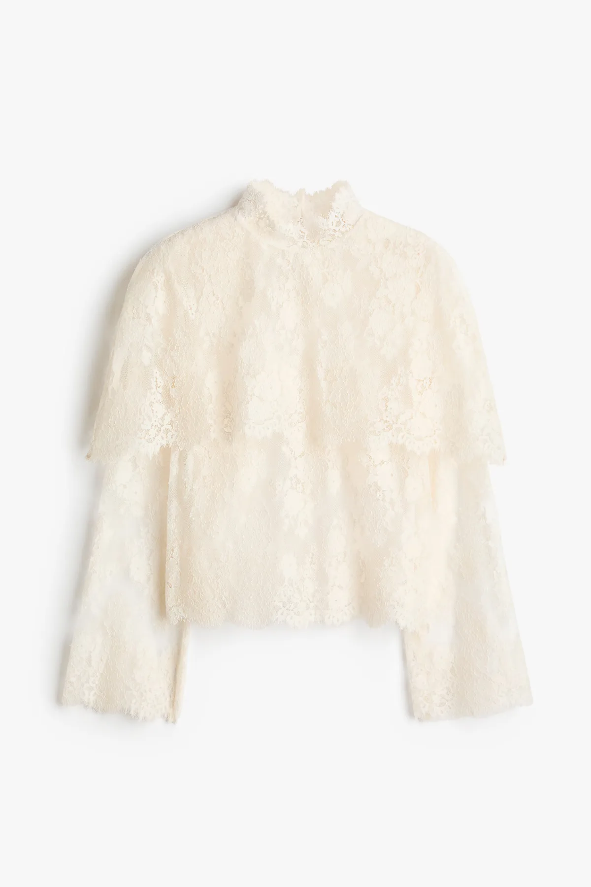 Cape-Detail Lace Blouse by H&M