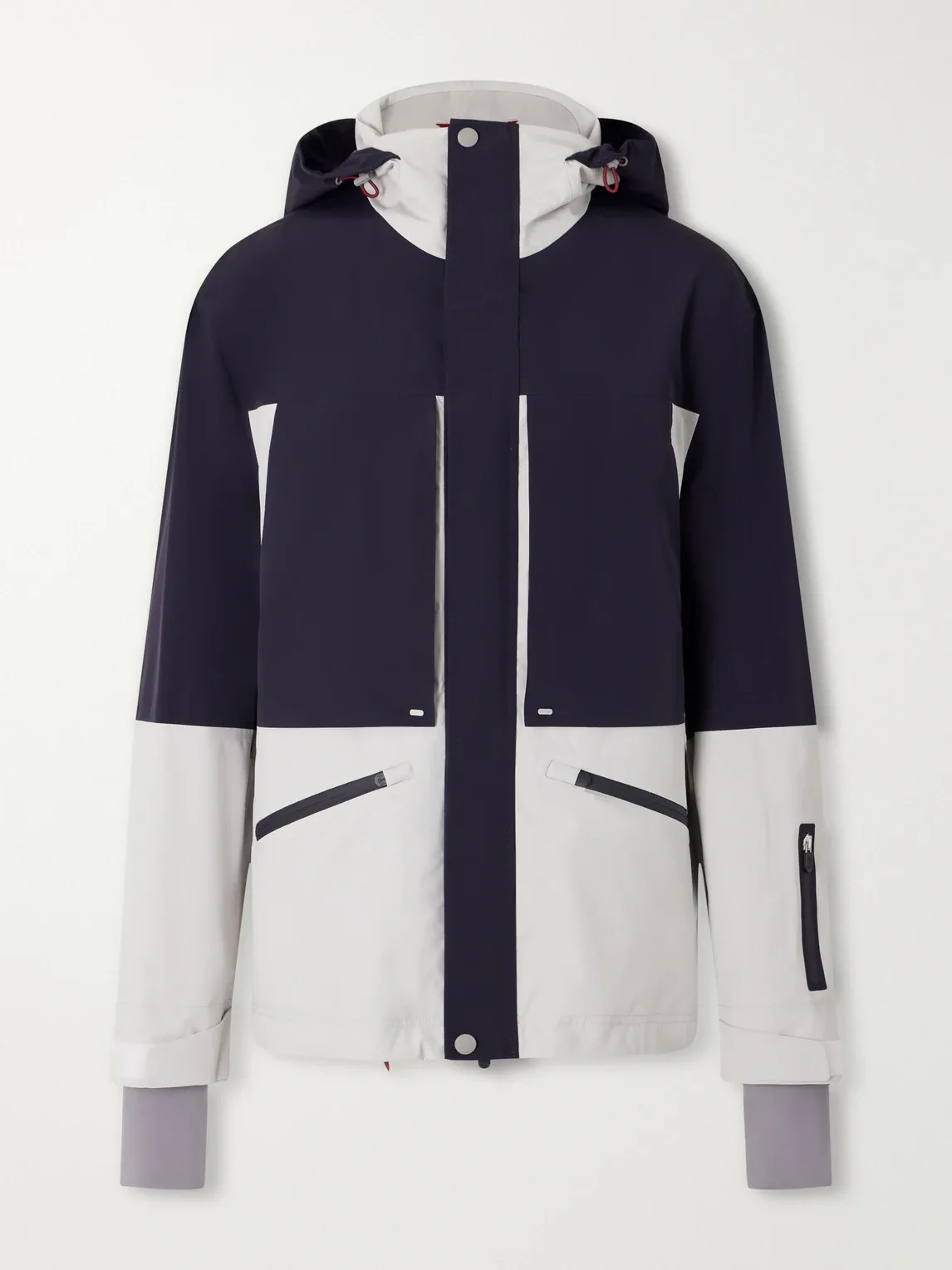 Hooded Two-Tone Stretch Jersey-Trimmed Shell Ski Jacket by Brunello Cucinelli