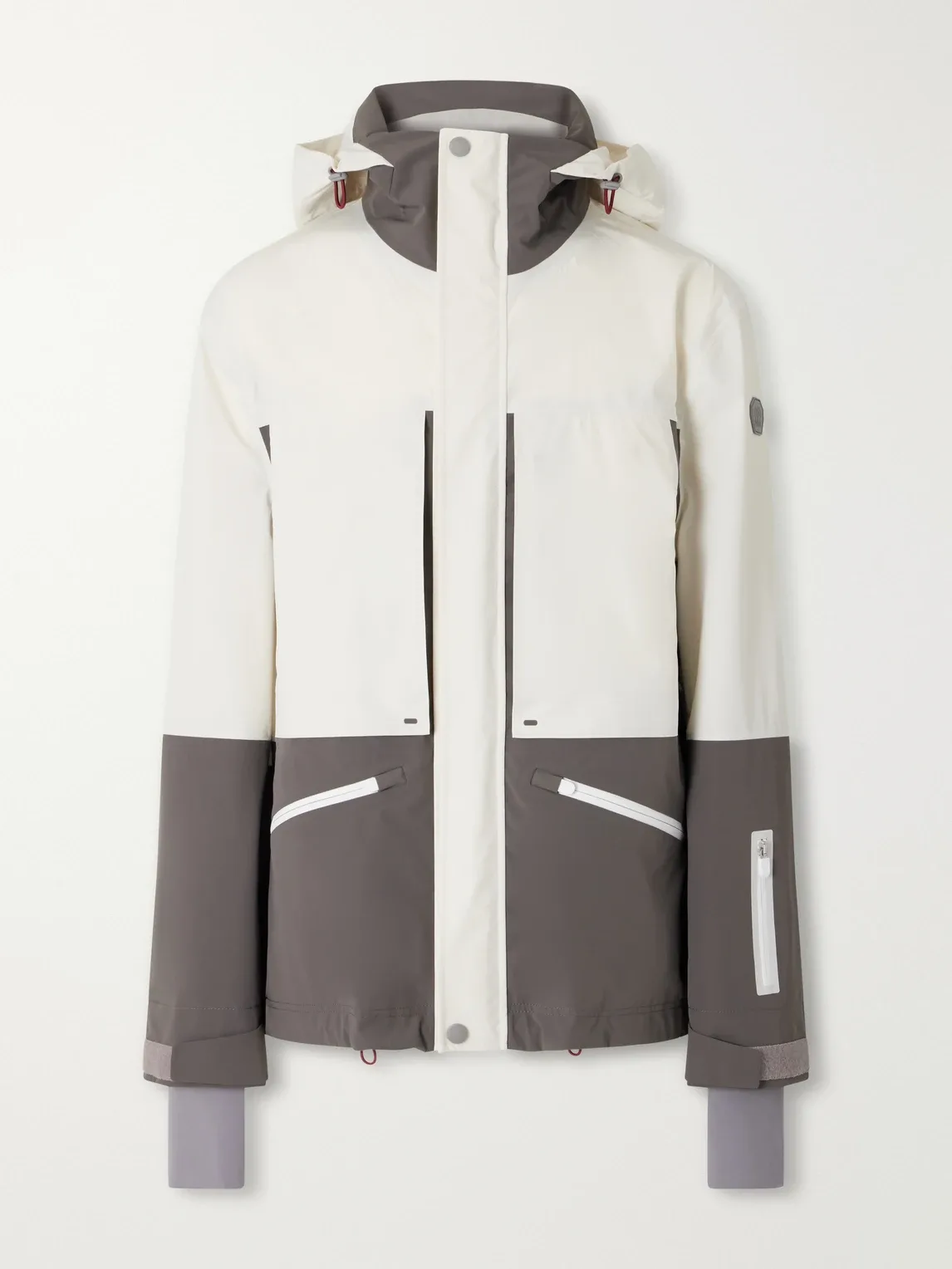 Hooded Two-Tone Stretch Jersey-Trimmed Shell Ski Jacket