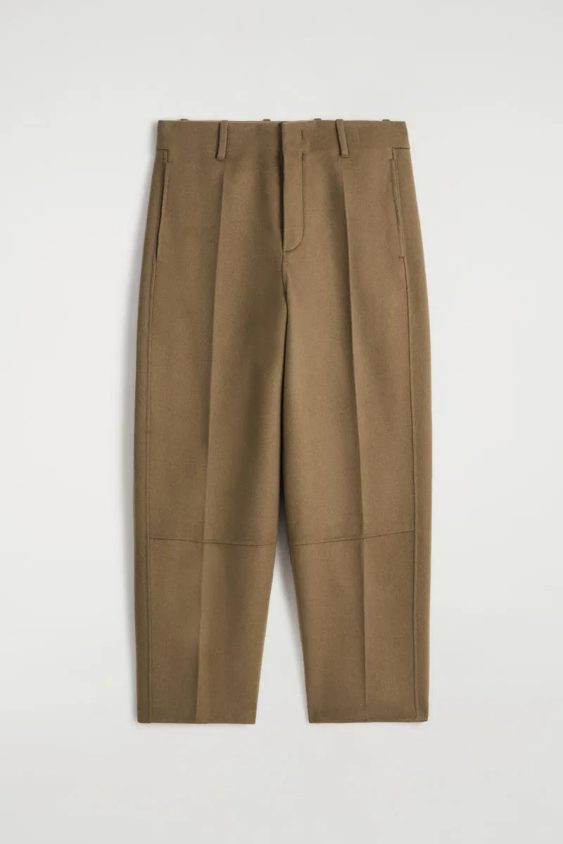 Double-Faced Wool Barrel-Leg Pants by COS