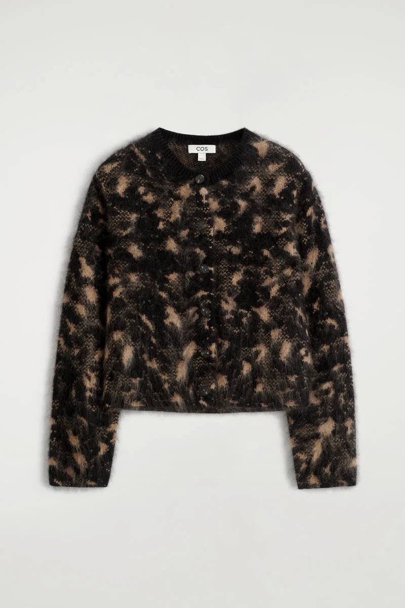 Animal-Jacquard Merino Wool Cardigan