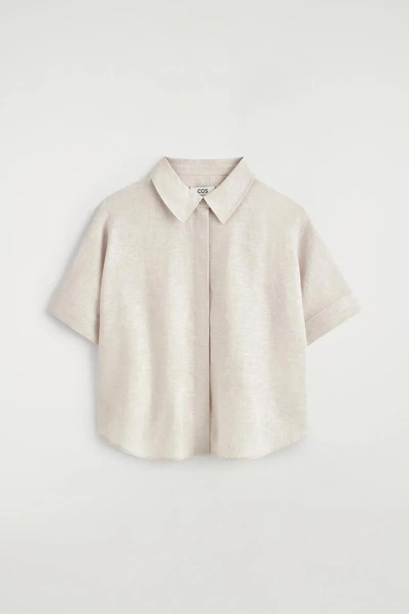 Oversized Short-Sleeved Linen Shirt by COS