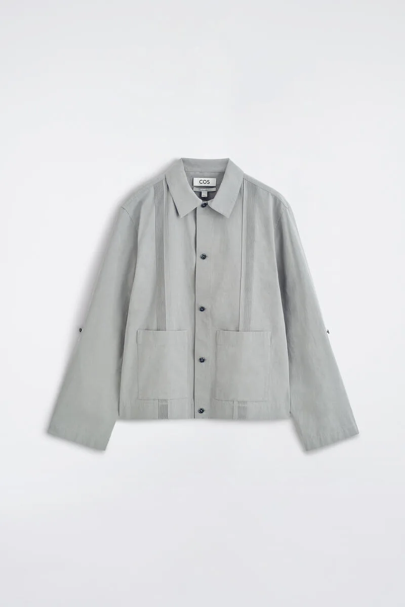 Pintucked Cotton-Linen Overshirt by COS