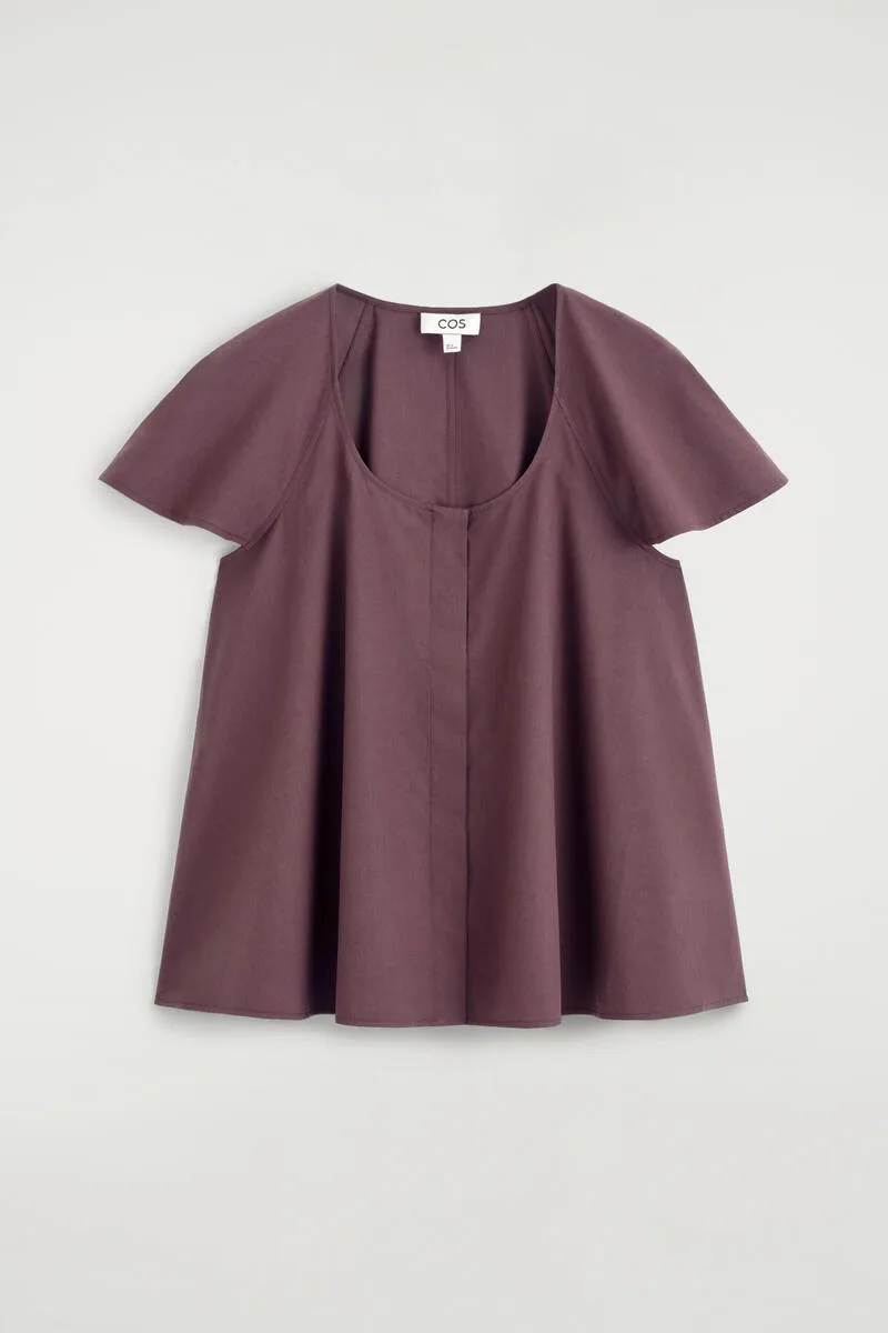 Fluted-Sleeve Cotton Blouse by COS