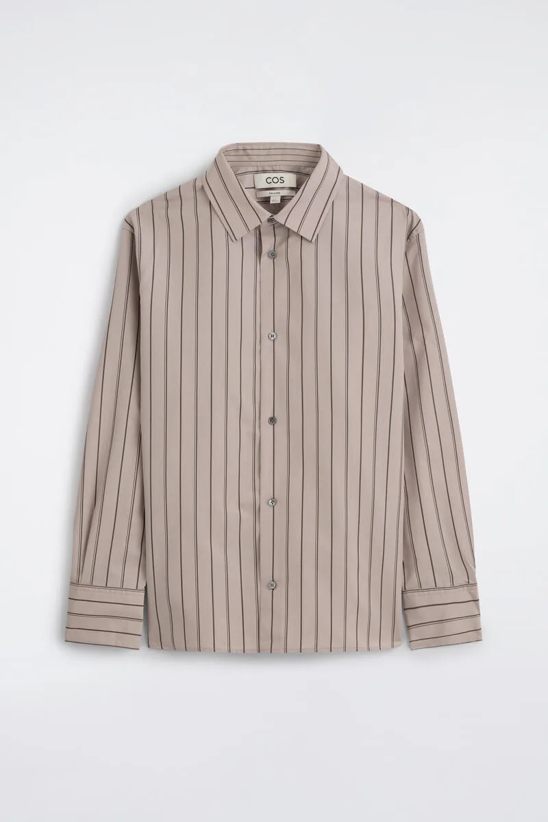 Striped Structured Cotton-Silk Shirt