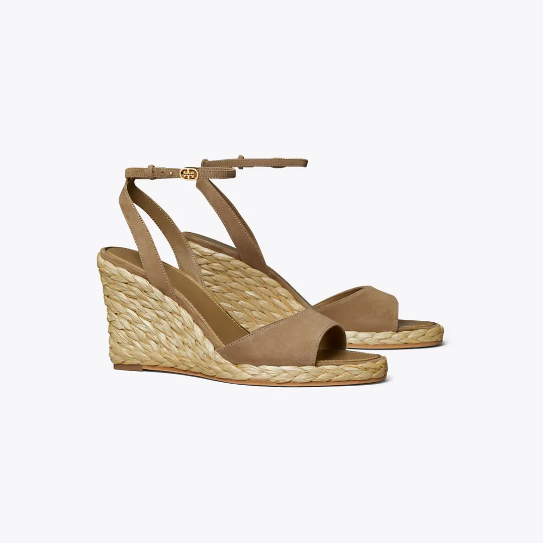 Raffia Wedge Sandal by Tory Burch