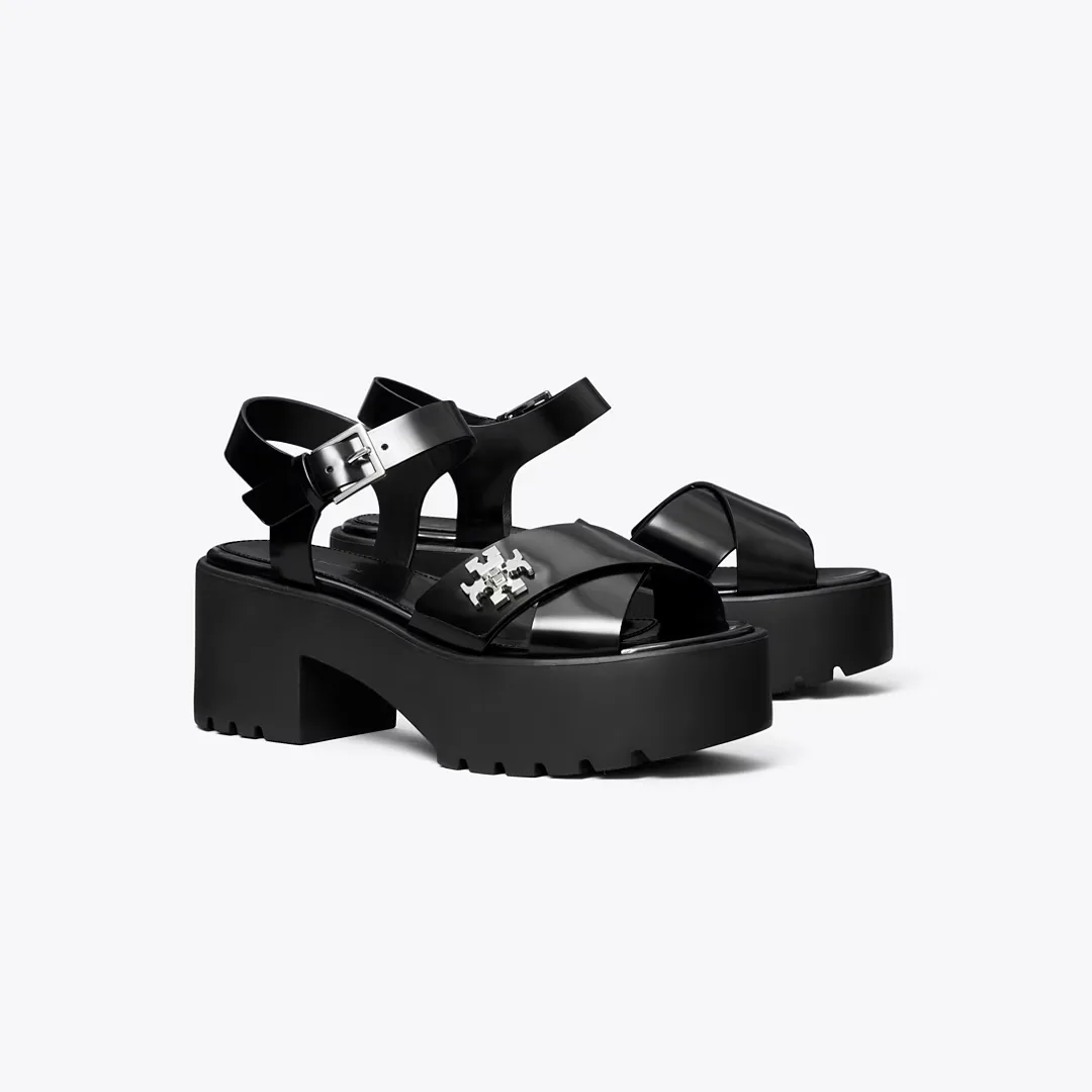 Turnlock Platform Lug Heeled Sandal by Tory Burch