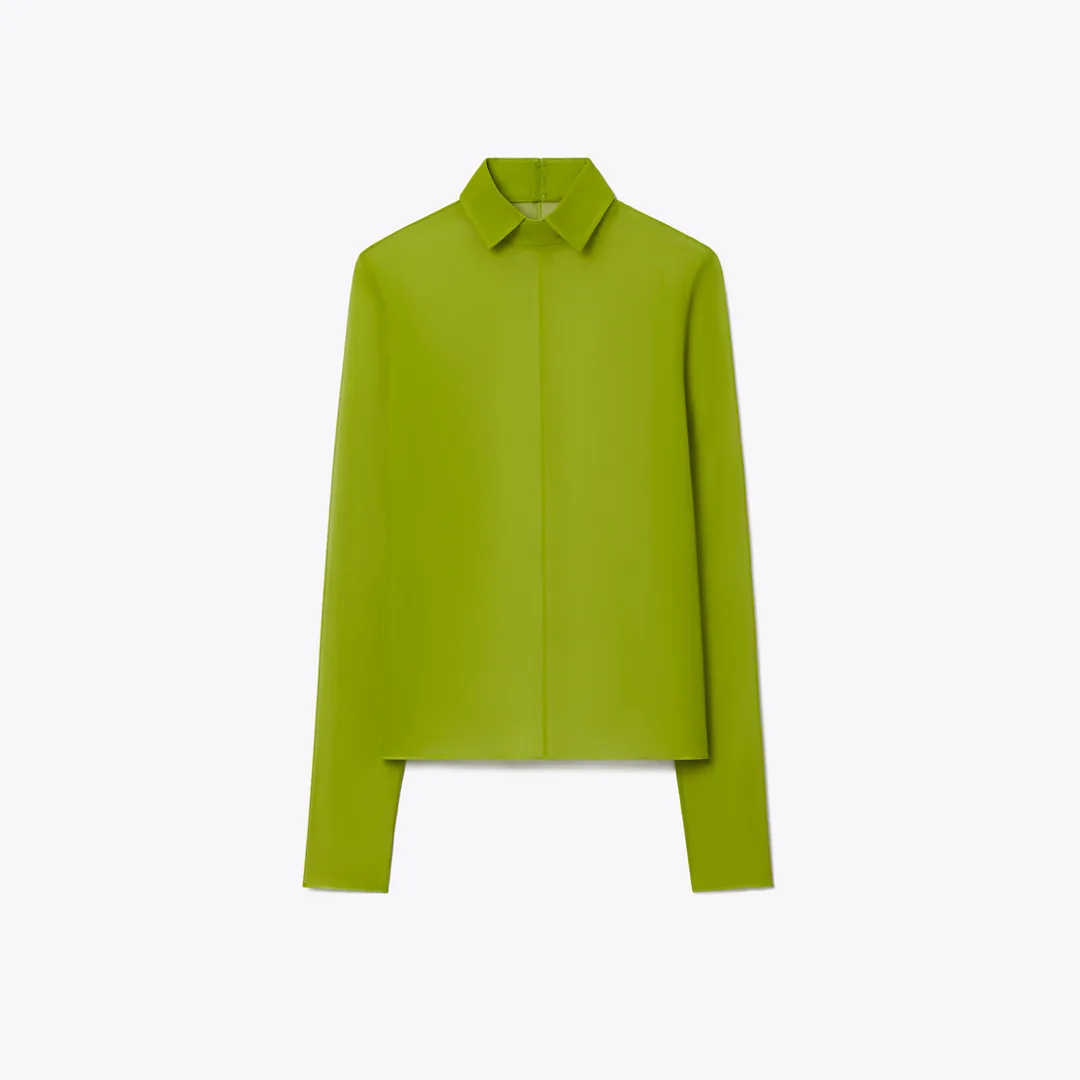 Silk Collared Top by Tory Burch
