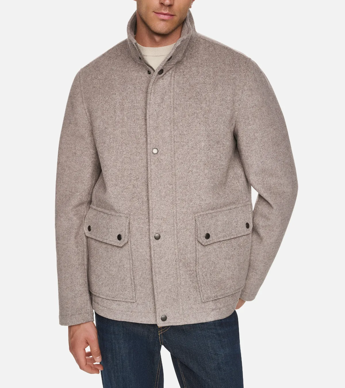 Twill Wool Barn Jacket by COLE HAAN