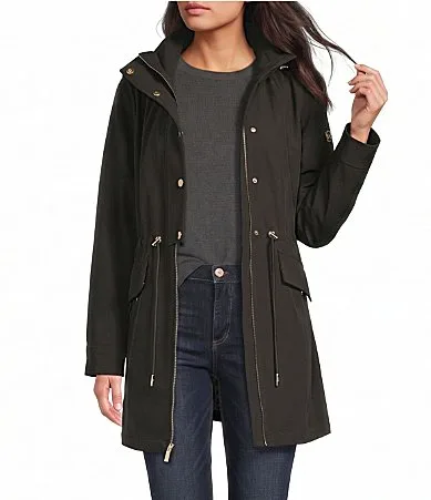 Stand Collar Water Resistant Zip Front Fit & Flare Jacket by MICHAEL Michael Kors