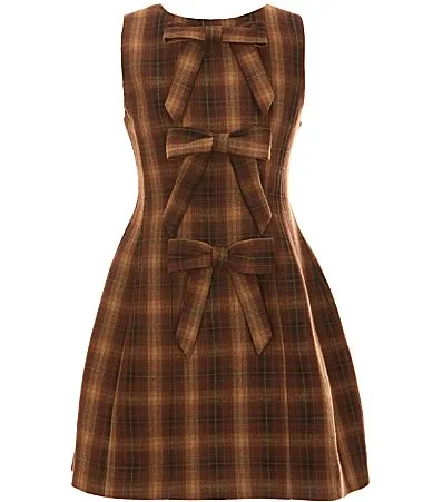 Plaid Triple Bow Dress by A Loves a