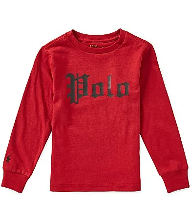 Long Sleeve Logo Cotton Tee by Polo Ralph Lauren