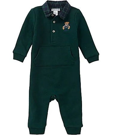 Long-Sleeve Polo Bear Fleece Coverall by Ralph Lauren