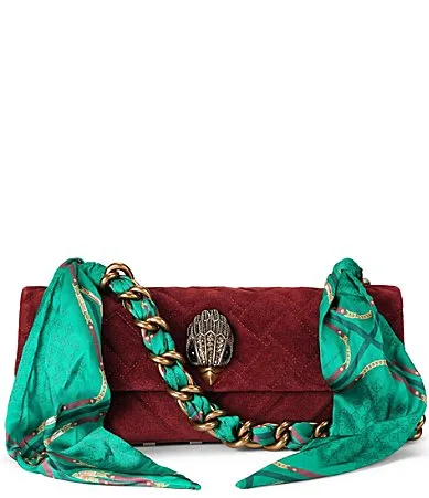 Kensington Suede East-West Kurt Scarf Shoulder Bag by Kurt Geiger