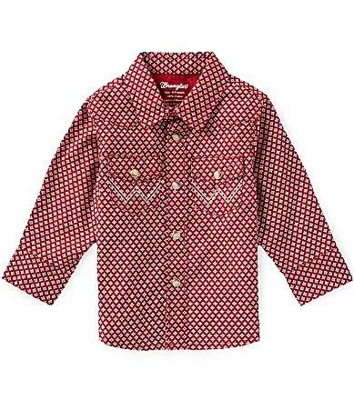 Long Sleeve Print Button Shirt by Wrangler