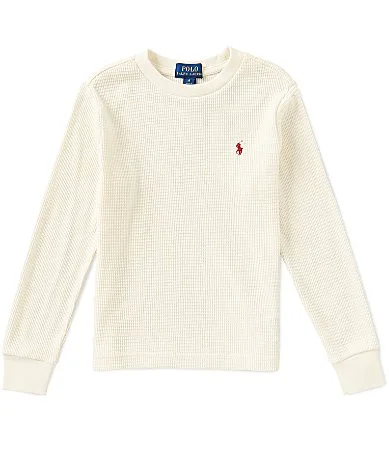 Long Sleeve Waffle Knit Cotton Tee by Polo Ralph Lauren