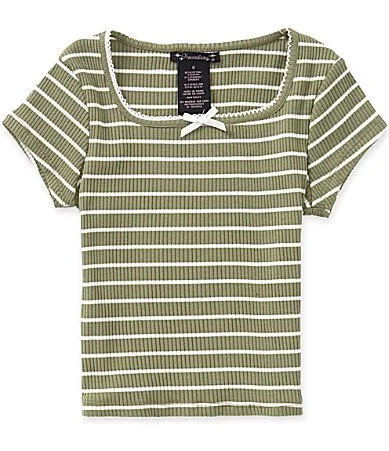 Stripe Square Neck Tee by Xtraordinary