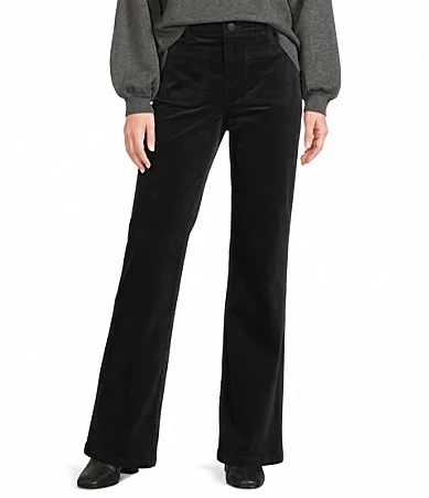 Perfect Fit High Rise Full Length Velvet Pants by Gibson & Latimer