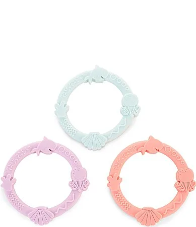 Shell Pink Wild Teether Ring Set by Loulou Lollipop