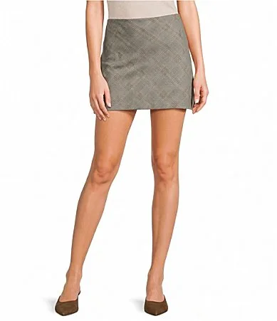 Plaid Side Slit Mini Skirt by Blu Pepper