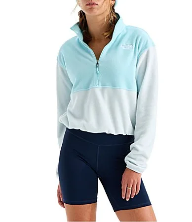 Glacier Fleece Stand Collar Half Zip Short Jacket by The North Face