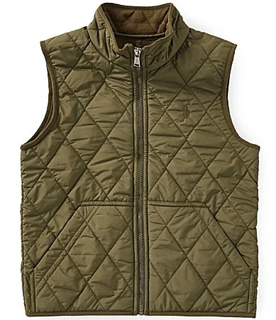 Diamond Quilted Fleece Lined Vest by Polo Ralph Lauren