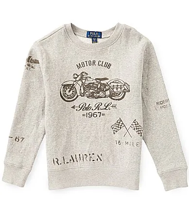 Motorcycle Print Fleece Sweatshirt by Polo Ralph Lauren