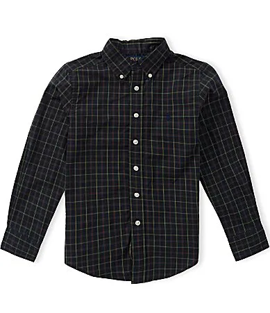 Long Sleeve Plaid Cotton Poplin Shirt by Polo Ralph Lauren