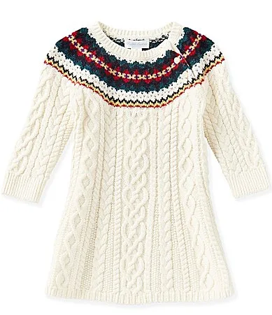 Long Sleeve Fair Isle Drop Waist Sweater Dress by Ralph Lauren