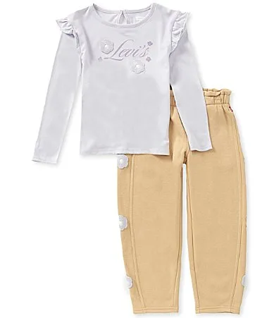 Long Sleeve Ruffle Knit Top Jogger Pants 2-Piece Set by Levi's