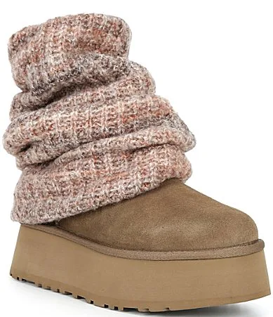 Classic Mini Dipper Legwarmer Suede Platform Booties by UGG