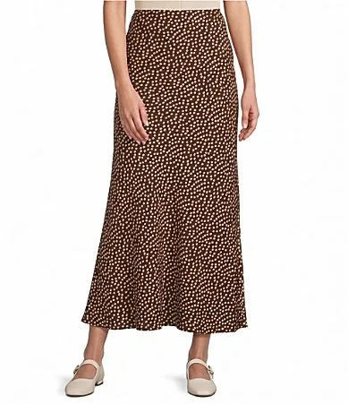 Dotted Print Maxi Skirt by Things Between