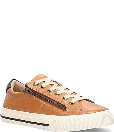 Z-Soul Lux Leather Zip Platform Sneakers by Taos