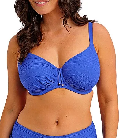 Beach Waves Texture Molded Underwire Center Bow Detail Swim Top by Fantasie