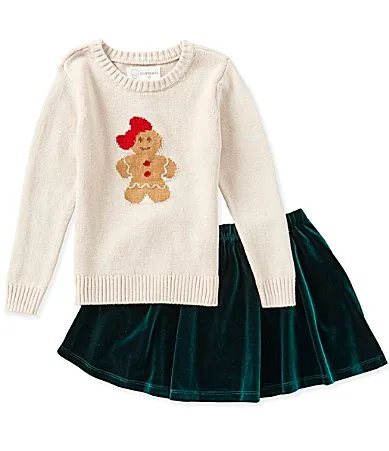 Gingerbread Sweater and Velvet Skirt Set by Adventurewear 360