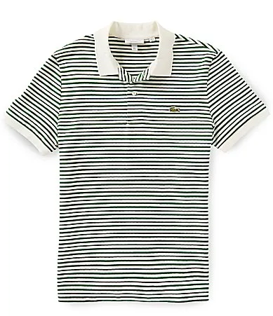 Stripe Pique Short Sleeve Polo Shirt