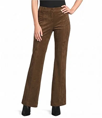 Faux Suede Flare Pants by Investments
