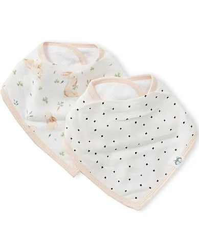 Bandana Bib Bunny Meadow 2-Pack by Loulou Lollipop
