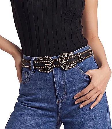 Western Double Buckle Belt by Natasha Accessories