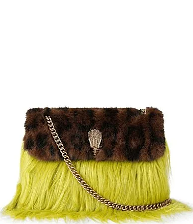 London Mini Kensington Animal Print Faux Fur Crossbody Bag by Kurt Geiger