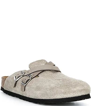 Blair Suede Cross Strap Clogs by Birkenstock