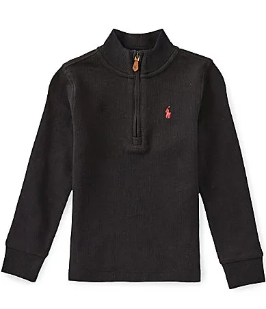 Long Sleeve Estate Ribbed Quarter Zip by Polo Ralph Lauren