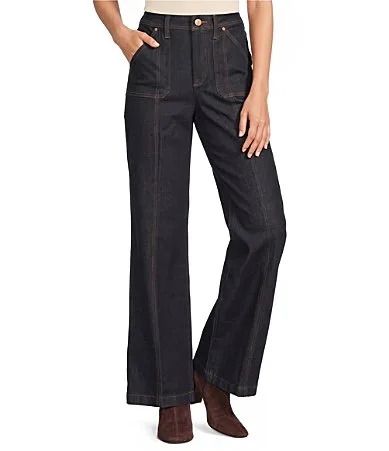Mia Denim Palazzo High Rise Leg Full Length Lift Tuck Technology Jeans by NYDJ