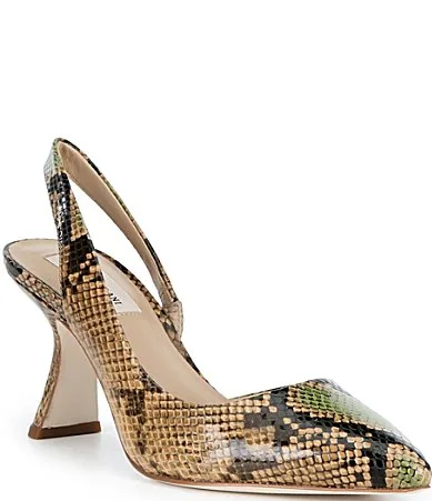 Kacy Snake Printed Leather Slingback Pumps by Antonio Melani